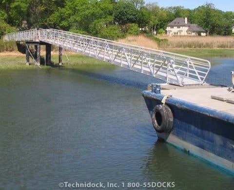 TechniDock ADA aluminum gangway extending over water